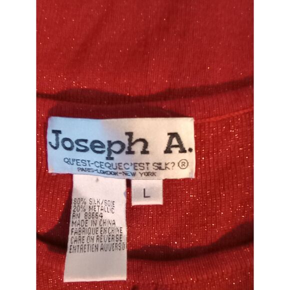 Joseph A. Qu'est-est Silk Women's Size Large sparkly Silk Top with Sweater - Picture 7 of 8